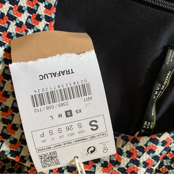 NWT ZARA multicolored side waist out Short Sleeve shorts Romper size s - Picture 3 of 4